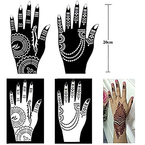 XMASIR XMASIR Henna Tattoo Stencil Kit/Temporary Tattoo Template Set of 20 Sheets, Indian Arabian Tattoo Stickers Mehndi Stencils for Hand Body Art