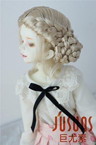 Jusuns JD177 7-8inch 18-20cm Ballet BJD Wigs 1/4 MSD Lovely Braids Bowl Synthetic Mohair Doll Wigs (Blend Blond)