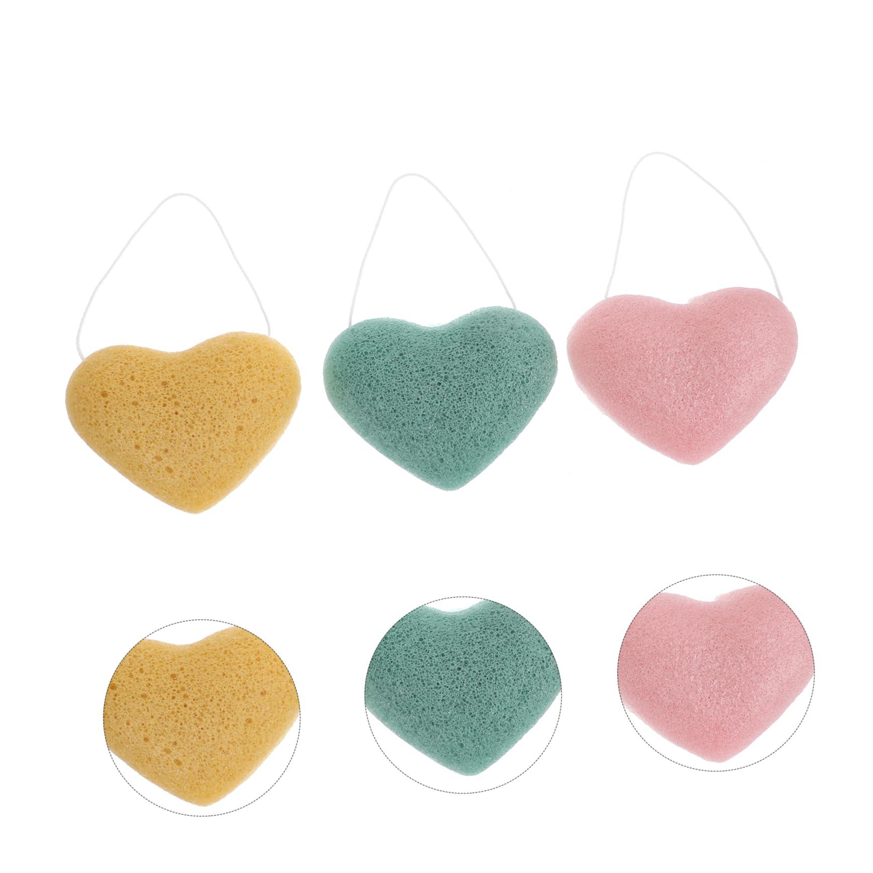 HAKIDZEL HAKIDZEL Sponges 3pcs Facial Face Cleaning Pad Facial Essentials Facial Cleansing Pads Heart Shaped Face Cleansing Pads Thicken Supplies Sponge Facial Sponges