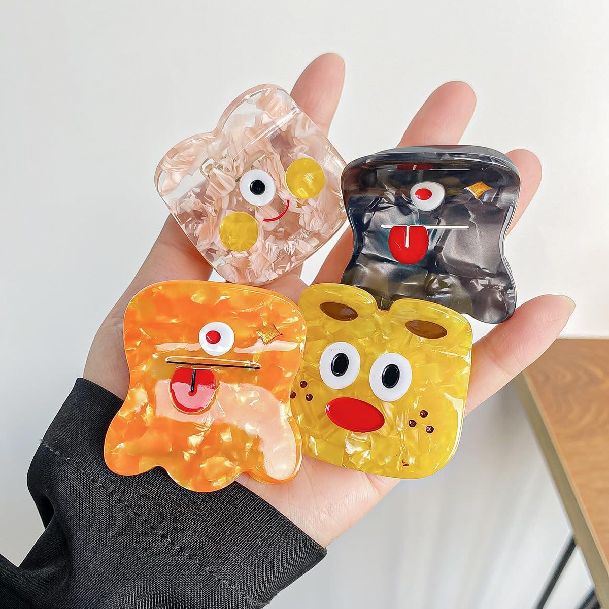 Clip Sugar Cute Monster Hair Clip,Acrylic Claw Clips,Hair Clips for Women,Pack of 2,Light Blue