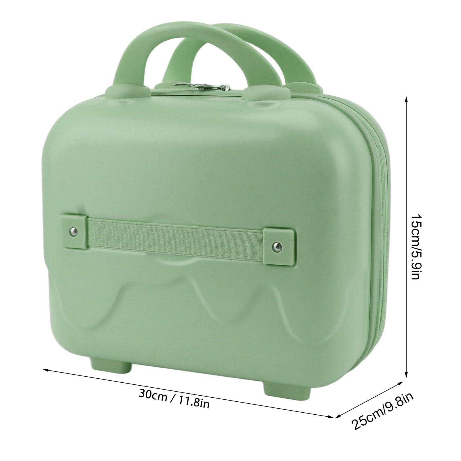 CHEOTIME CHEOTIME Cosmetic Bag, 14 Inch Large Capacity Cosmetic Case, Travel Toiletry Bag, Suitcase Design Retro Zipper Waterproof Suitable For Women Girls Travel(Matcha Green)