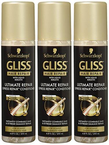 GLISS GLISS Leave-In Conditioner, Ultimate Repair Express Repair for Heavily Damaged Hair, 6.8 Fluid Ounces (Pack of 3)