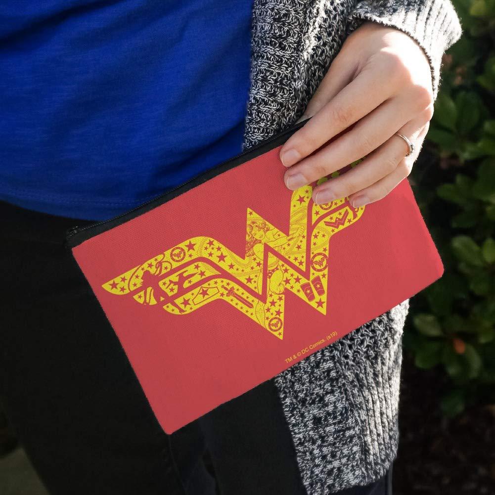 GRAPHICS & MORE GRAPHICS & MORE Wonder Woman Wonder Woman Icons Logo Makeup Cosmetic Bag Organizer Pouch