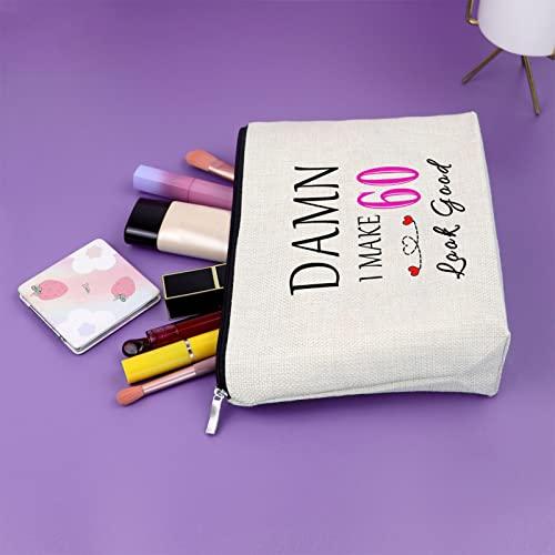Sazuwu Sazuwu 60th Gifts Idea 60th Birthday Gift for Women Makeup Bag 60 Year Old Birthday Gifts for Grandmother Wife Aunt Cosmetic Bag Happy 60th Birthday Gifts Retirement Mother's Day Gift Christmas Gift