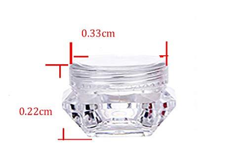 BesYouSel BesYouSel Clear Jars Plastic Pot Jars 5g Plastic Jars Plastic Cosmetic Container Empty Cosmetic Sample Containers Transparent for Nails,Eye Shadow,Powder,Paint 100pcs