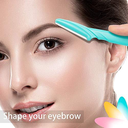ACKLLR 24 Pieces Eyebrow Razor Shaper Trimmer Shaver Women Men Facial Razor with Precision Cover by ACKLLR,Green Pink Yellow