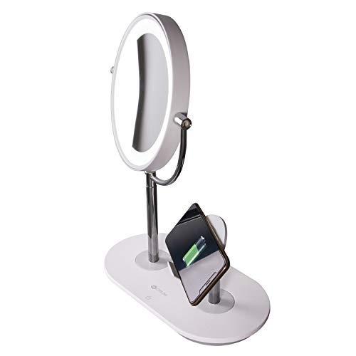 OttLite OttLite Wireless Charging LED Makeup Mirror - Illuminated Magnifying Light with USB Port