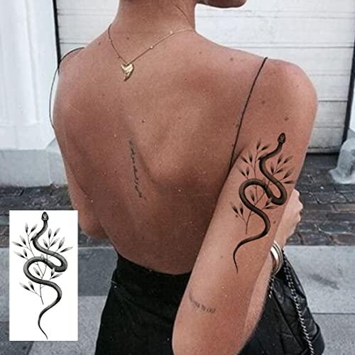 Ooopsiun Ooopsiun 12 Large Sheets Snake Temporary Tattoos For Men Women , Cool Waterproof Body Fake Tattoo Sticker for Aldult 3D Cobra Mamba Viper Arm Tattoos