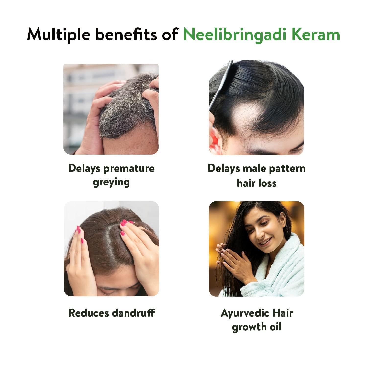 Generic Neelibringadi Keram 200 ml | Daily Hair Oil | Delays Premature Greying, Reduces Dandruff and Strengthens Hair| With Bringaraj, Neeli, Karnasphota, and Amla | Coconut Oil Base |