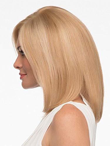Envy Wigs Envy Wigs Hannah Wig Color MEDIUM BROWN 9\" Collar Length Asymmetrical Bob Human Hair Lace Front Monofilament Top Front Fringe Hand-Tied Bundle Travel Kit, MaxWigs Hairloss Booklet