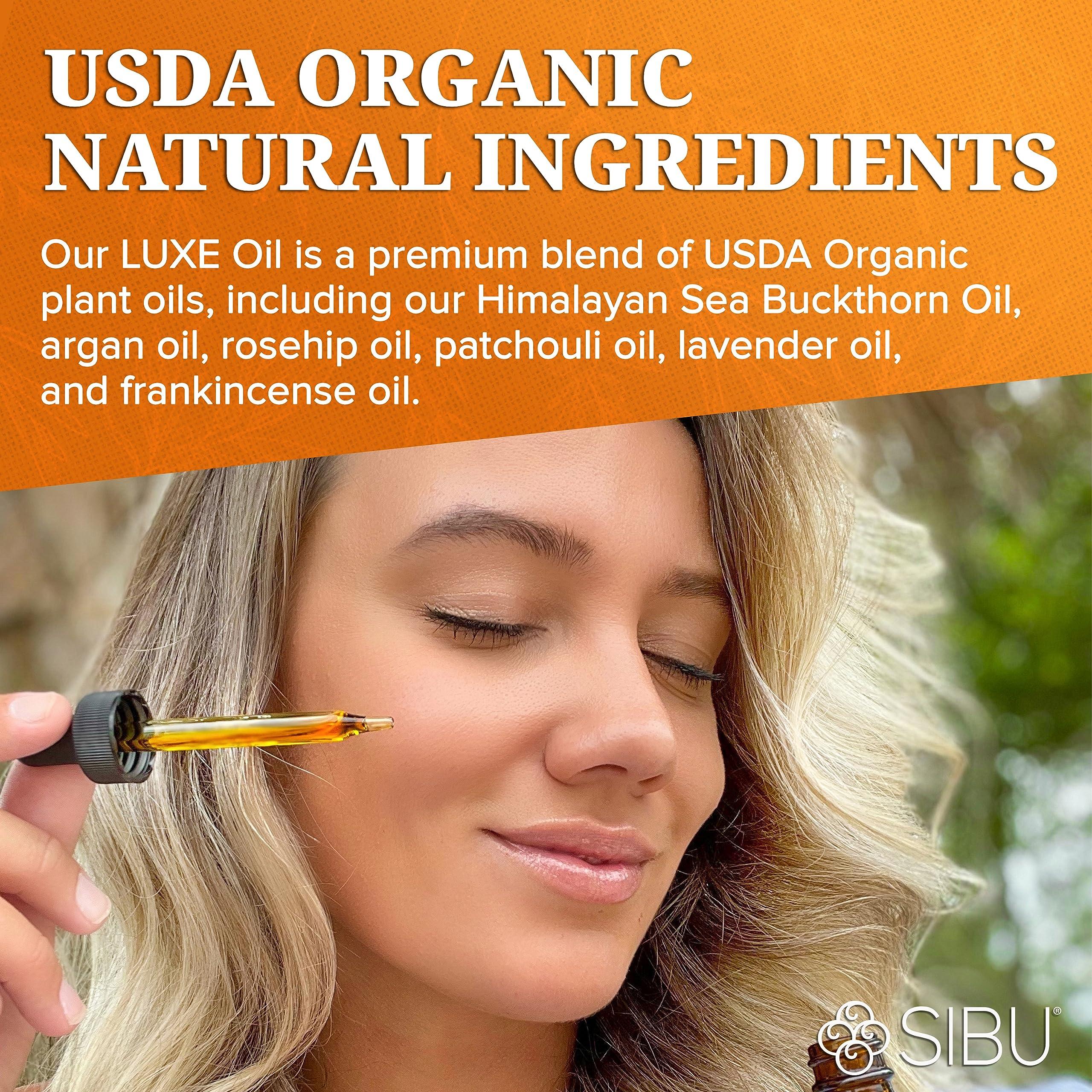 sibu Sibu LUXE Oil, Made with USDA Organic Essential Oils and Premium Himalayan Sea Buckthorn (1 oz) Hydrates, Reduces Redness, and Soothes Irritated Skin