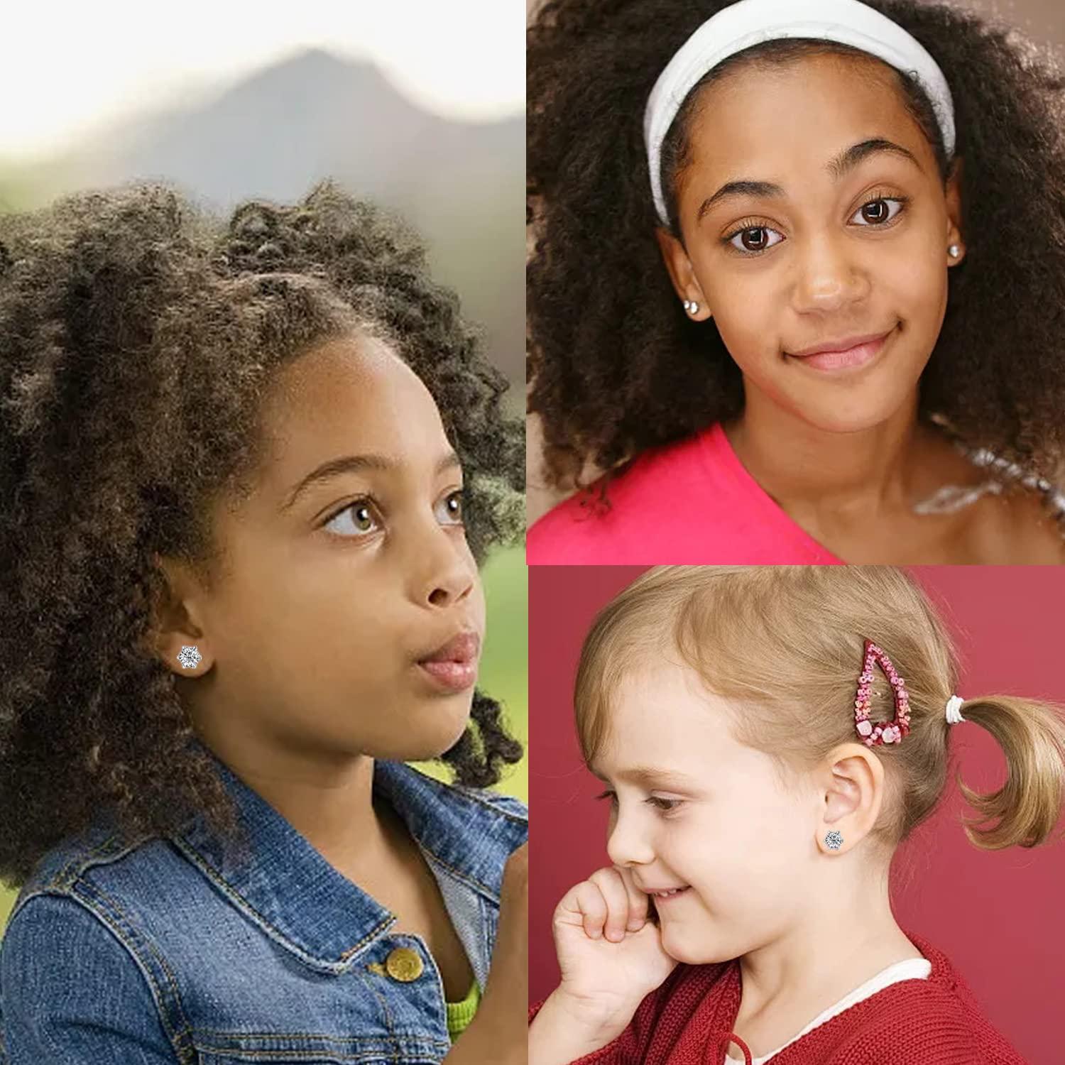 Orglace Ear Piercing Kits,Body Piercing Kits,6 Pack Disposable Self Ear Piercing Gun Tool with 5mm Cubic Zirconia Stud Earrings (White)