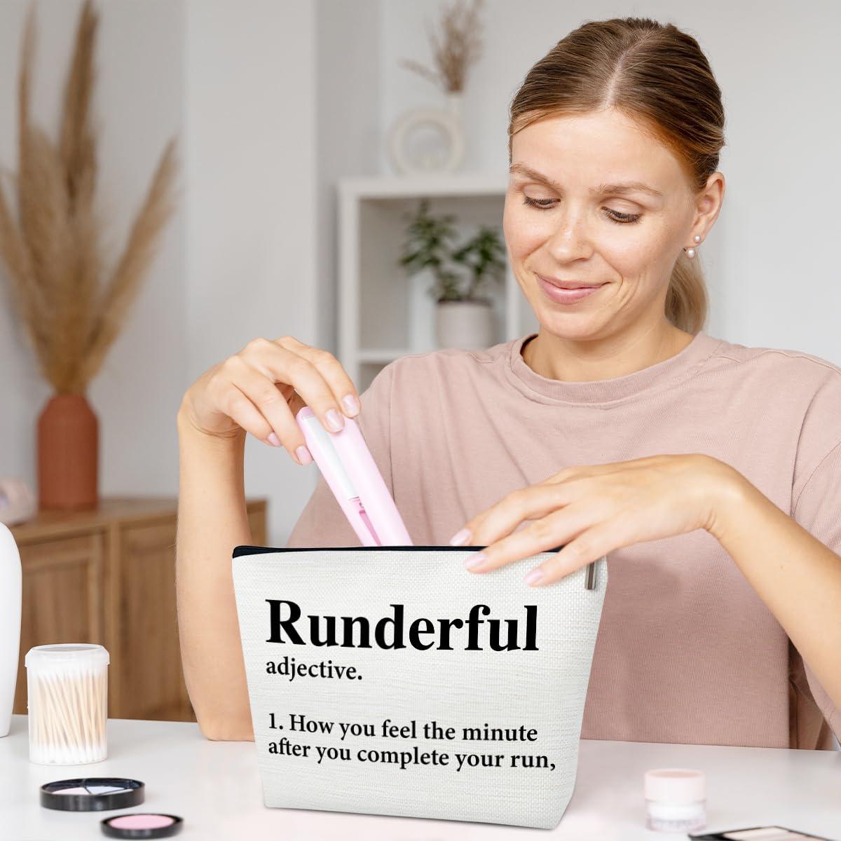 Ythuil Ythuil Running Gifts for Women Makeup Bag, Runner Gifts, Gifts for Runners Women, Marathon Runner Gifts, Running Accessories for Women, Runderful Definition Running Makeup Cosmetic Bags for Purse