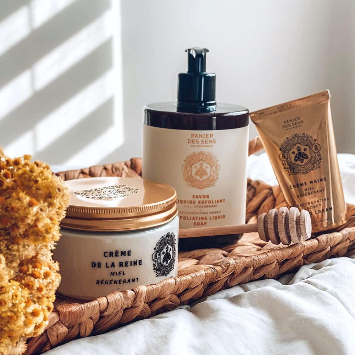 Panier des Sens Panier des Sens - Liquid Hand Soap Honey Exfoliating Hand Wash - French Marseille Moisturizing Soap with Coconut Oil - Refillable Kitchen & Bathroom Hand Soap - 97% Natural Ingredients -16.9 Fl.oz