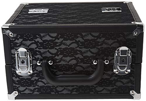 Caboodles Caboodles Make Me Over 4 Tray Train Case, Cosmetic Storage Case & Organizer, Black Lace, 3.5 Lb