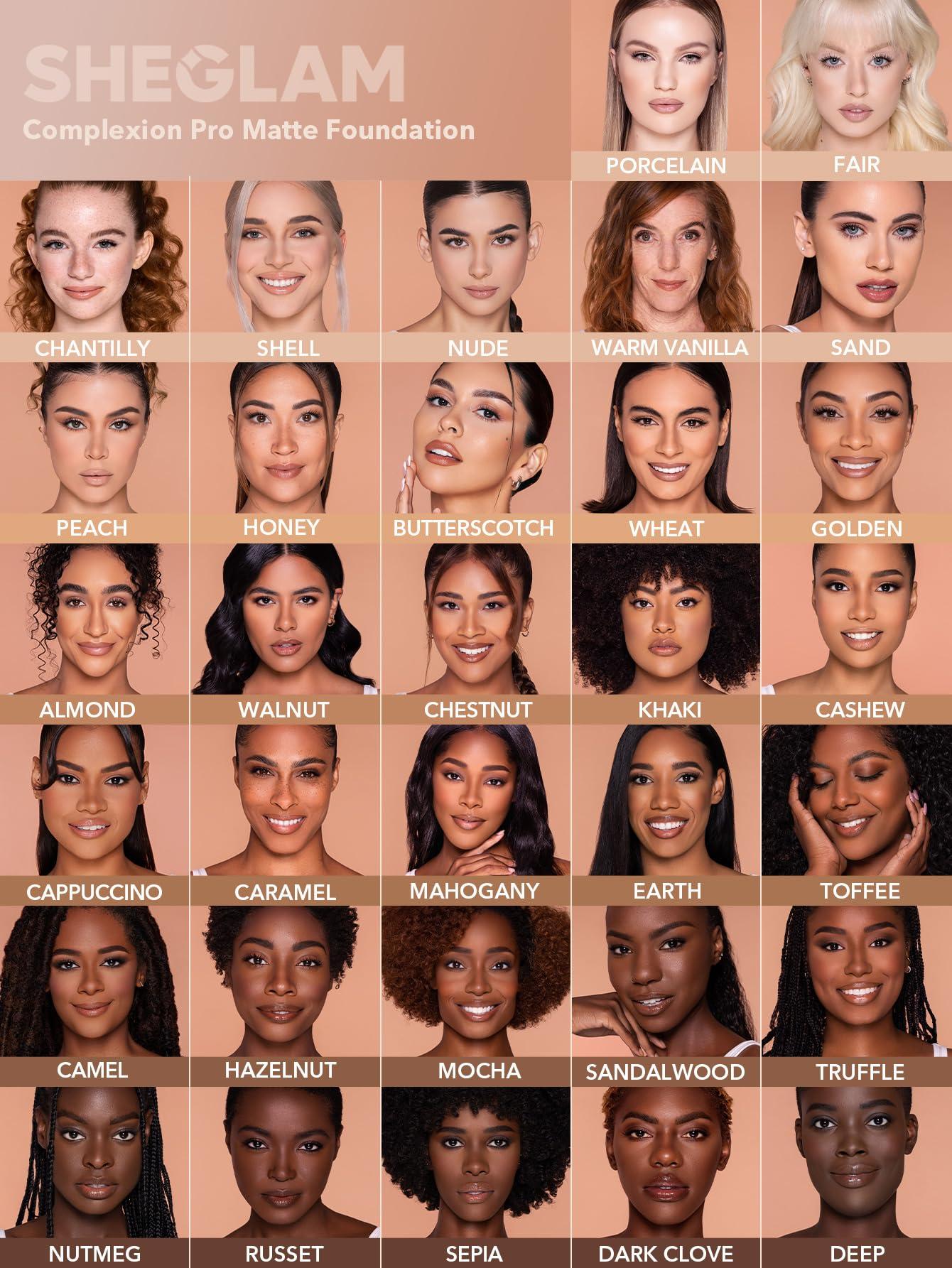 SHEGLAM SHEGLAM Full Coverage Foundation Makeup Long Lasting Waterproof Matte Dewy Liquid Foundation - Golden