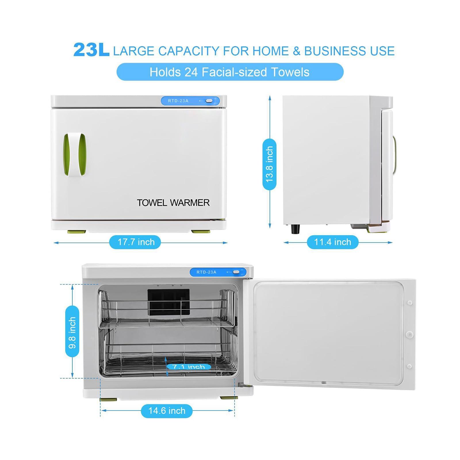 BSKJMMP 23L Hot Towel Warmer Cabinet with LED Light for Bathroom Large Capacity Towel Heater for Hair Salon Beauty SPA Restaurant Home 110V 200W