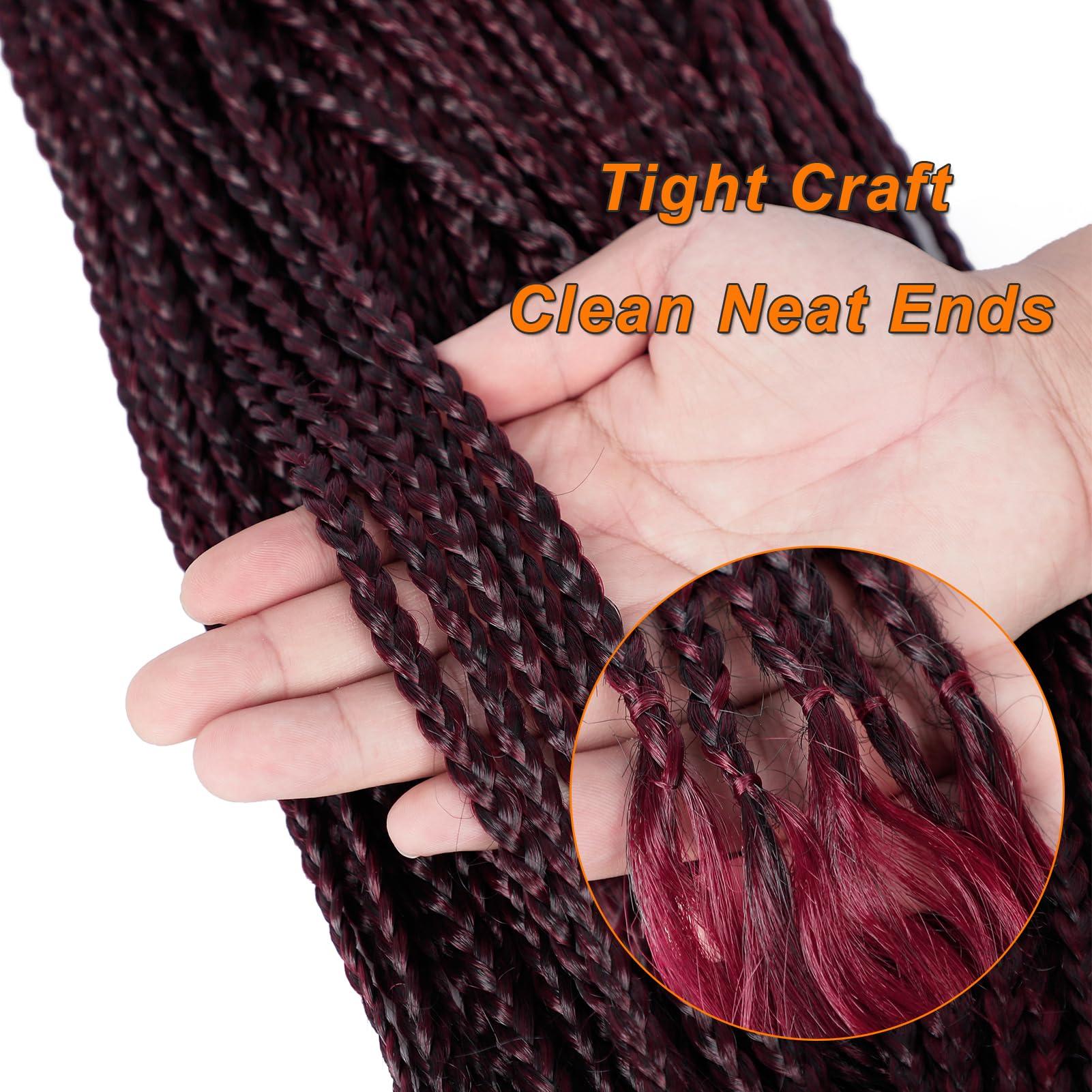 BAOTA BAOTA Box Braids Crochet Hair Pre Looped Red Goddess Box Braids with Curly Ends Short Bohemian Box Braids Crochet Hair 14 Inch 7 Packs (1B/BUG#)
