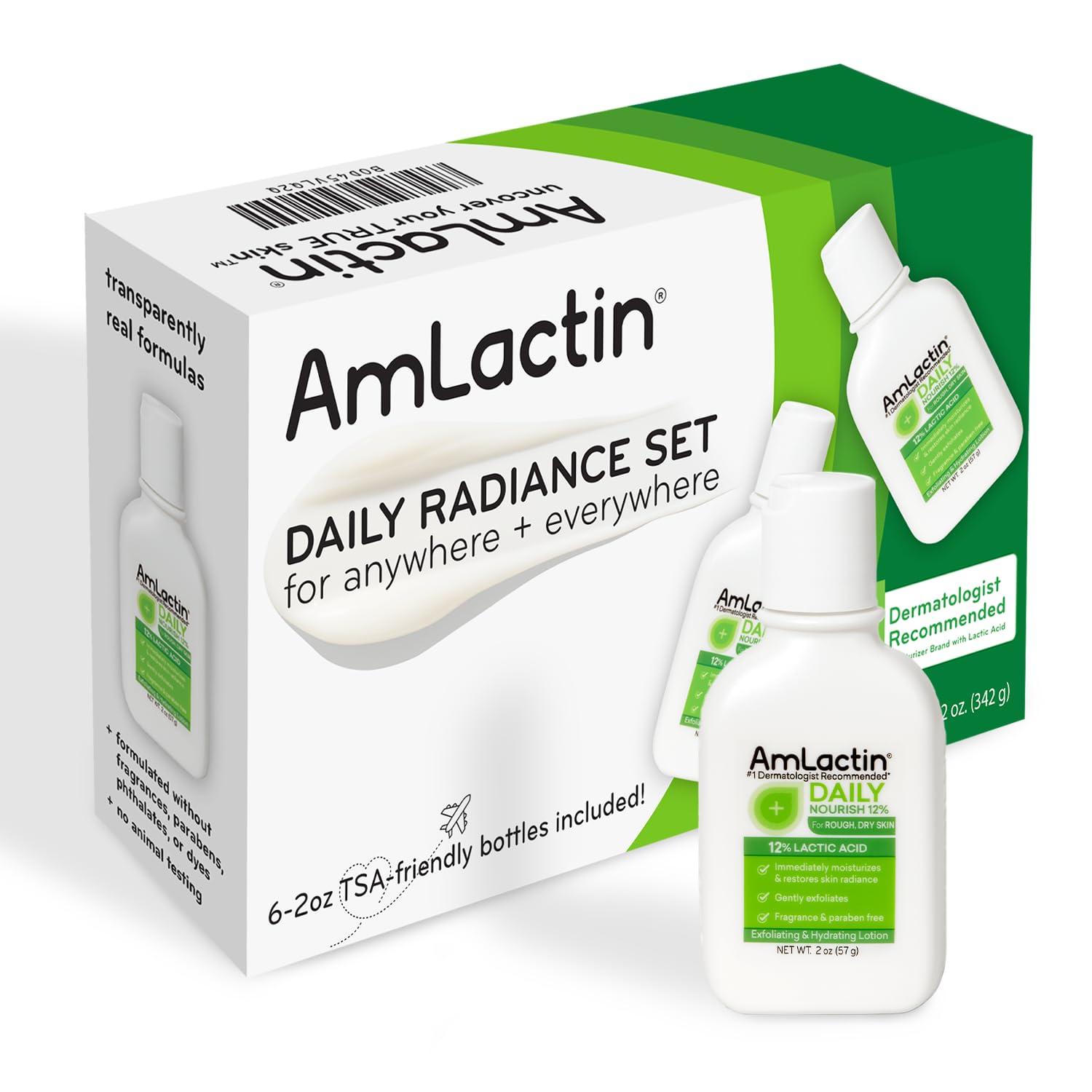 AmLactin AmLactin Daily Nourish 12% - 2oz Bottles (6 Pack) - Body Lotion With 12% Lactic Acid, Dermatologist-Recommended