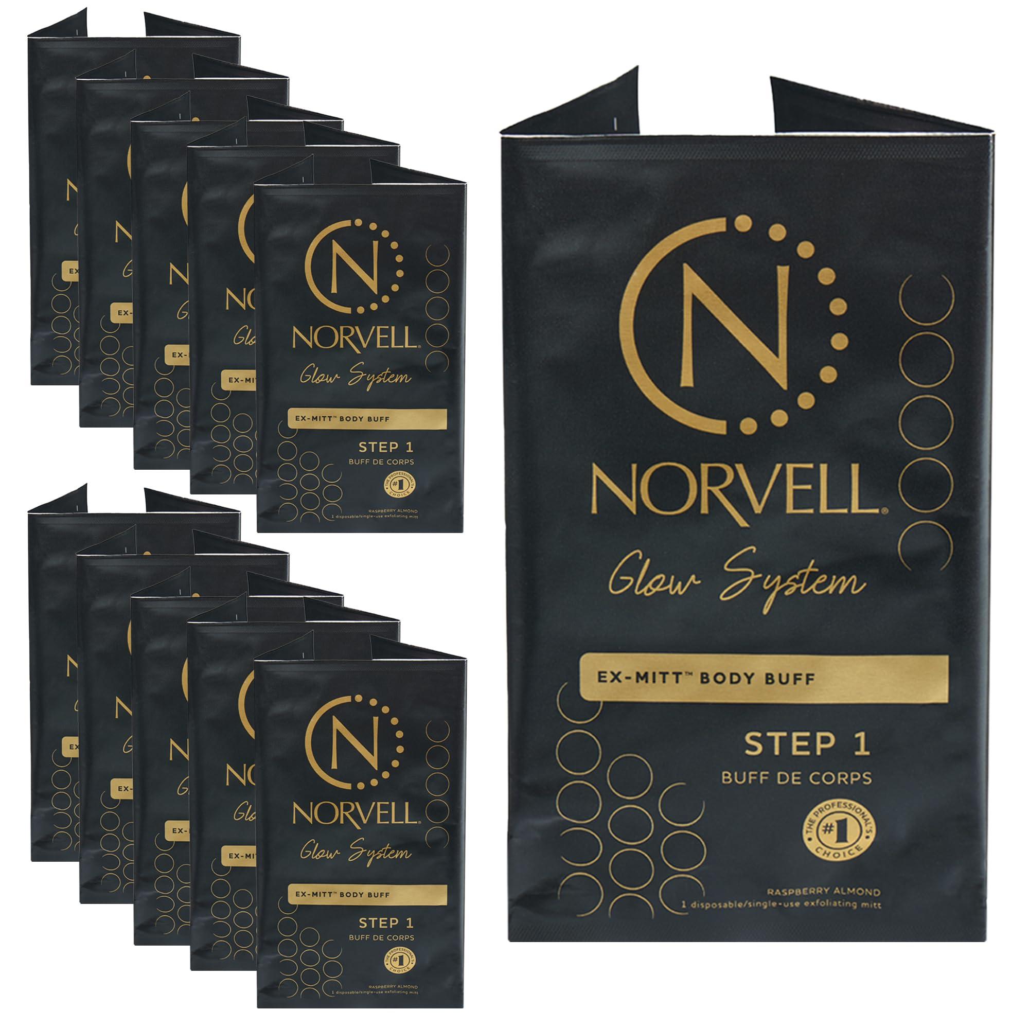 Norvell Norvell Pre Sunless Tan Body Buff eXmitt - Pack of 10 Disposable/Single-Use Exfoliating Mitt for use before Self Tanner