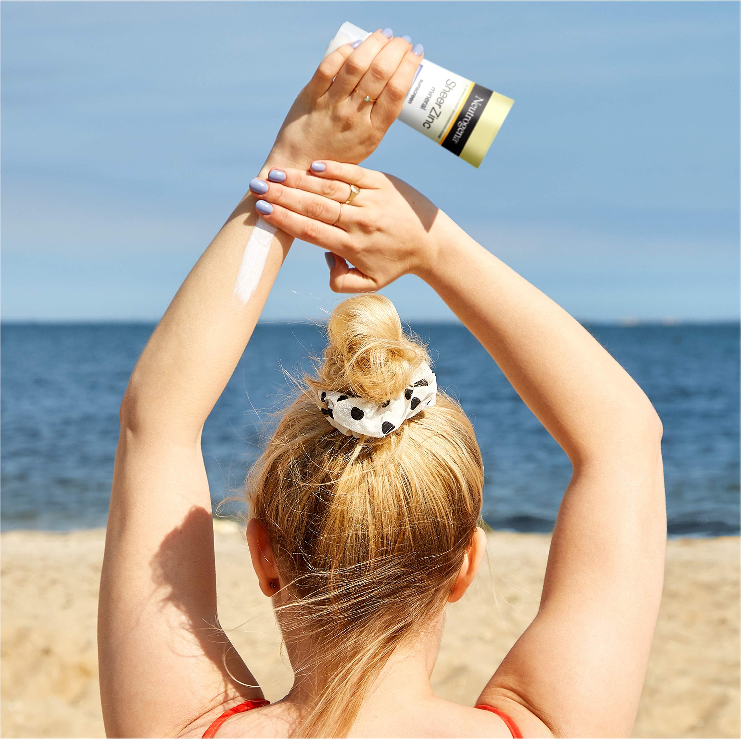 Neutrogena Neutrogena Sheer Zinc Oxide Dry-Touch Sunscreen Lotion with Broad Spectrum SPF 50, Water-Resistant, Hypoallergenic & Non-Greasy Mineral Sunscreen, 3 fl. oz