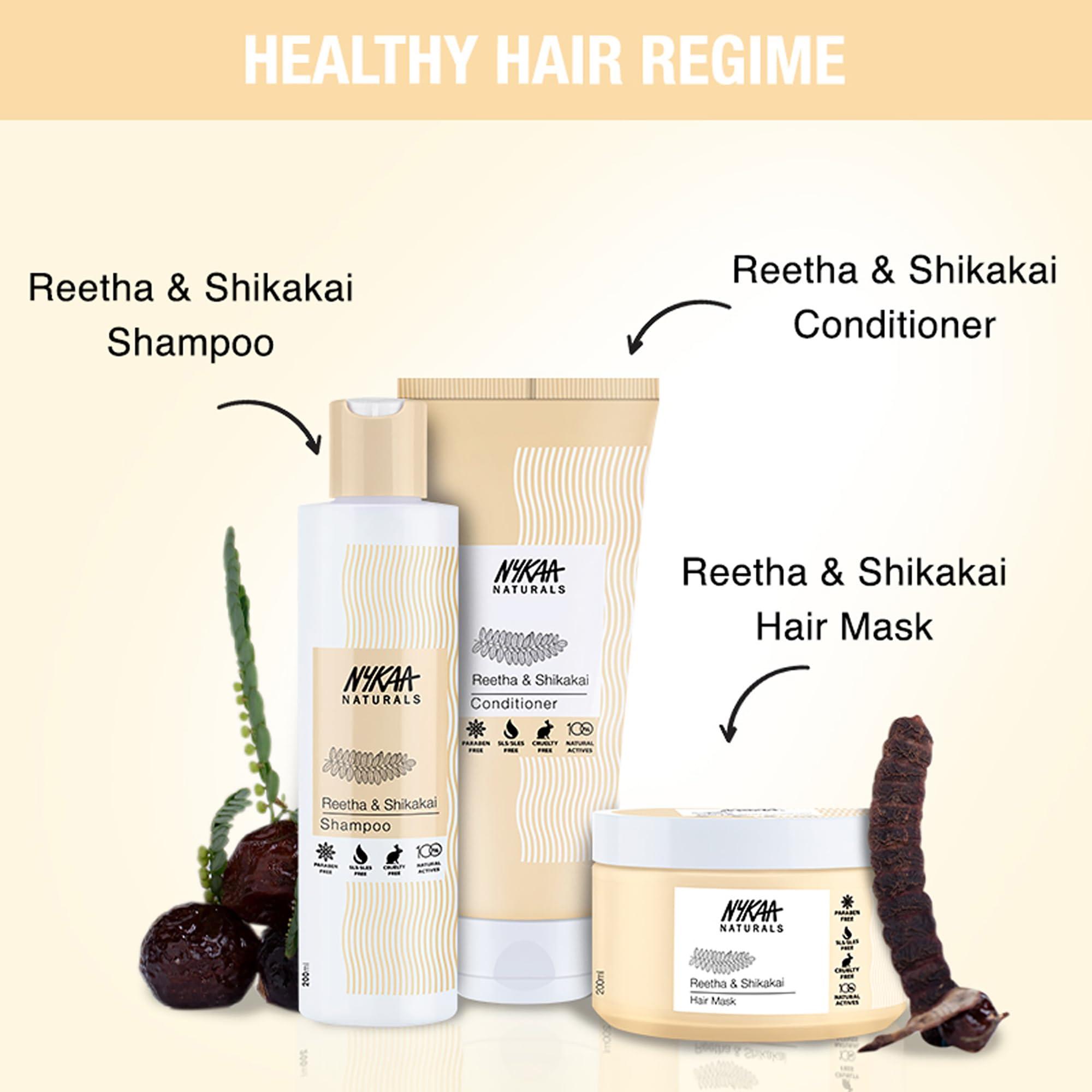 Nykaa Naturals Nykaa Naturals Shampoo, Reetha and Shikakai, 6.76 oz - Hair Growth Shampoo - Revives Dull Hair and Strengthens Roots - Safe for Colored Hair