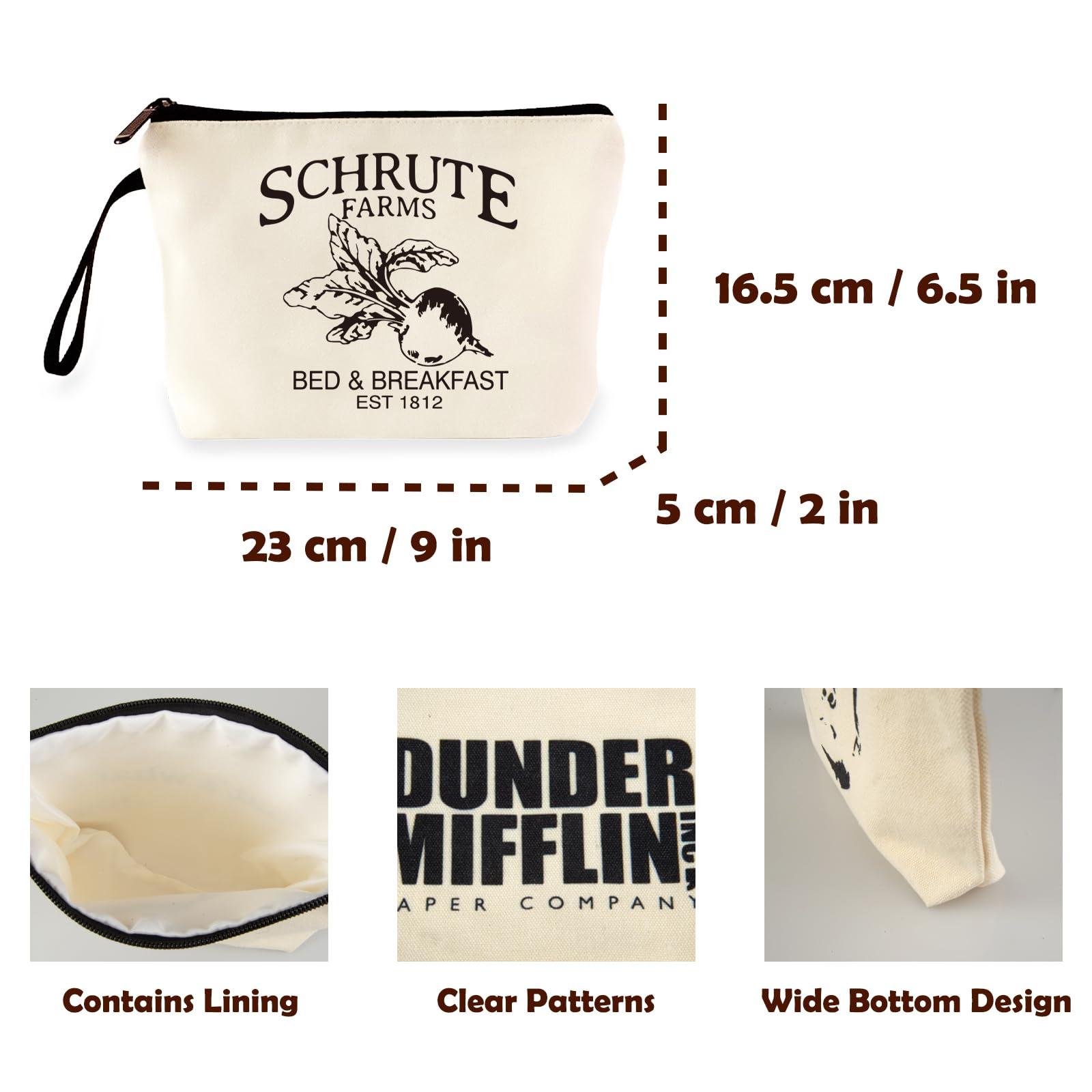 Magicaleast The Office Merchandise Makeup Bag with Zipper and Handle, The Office Merch Canvas Cosmetic Bag, Funny The Office Gifts Bags for Sister, Women and The Office TV Show Fans, Classic Logo