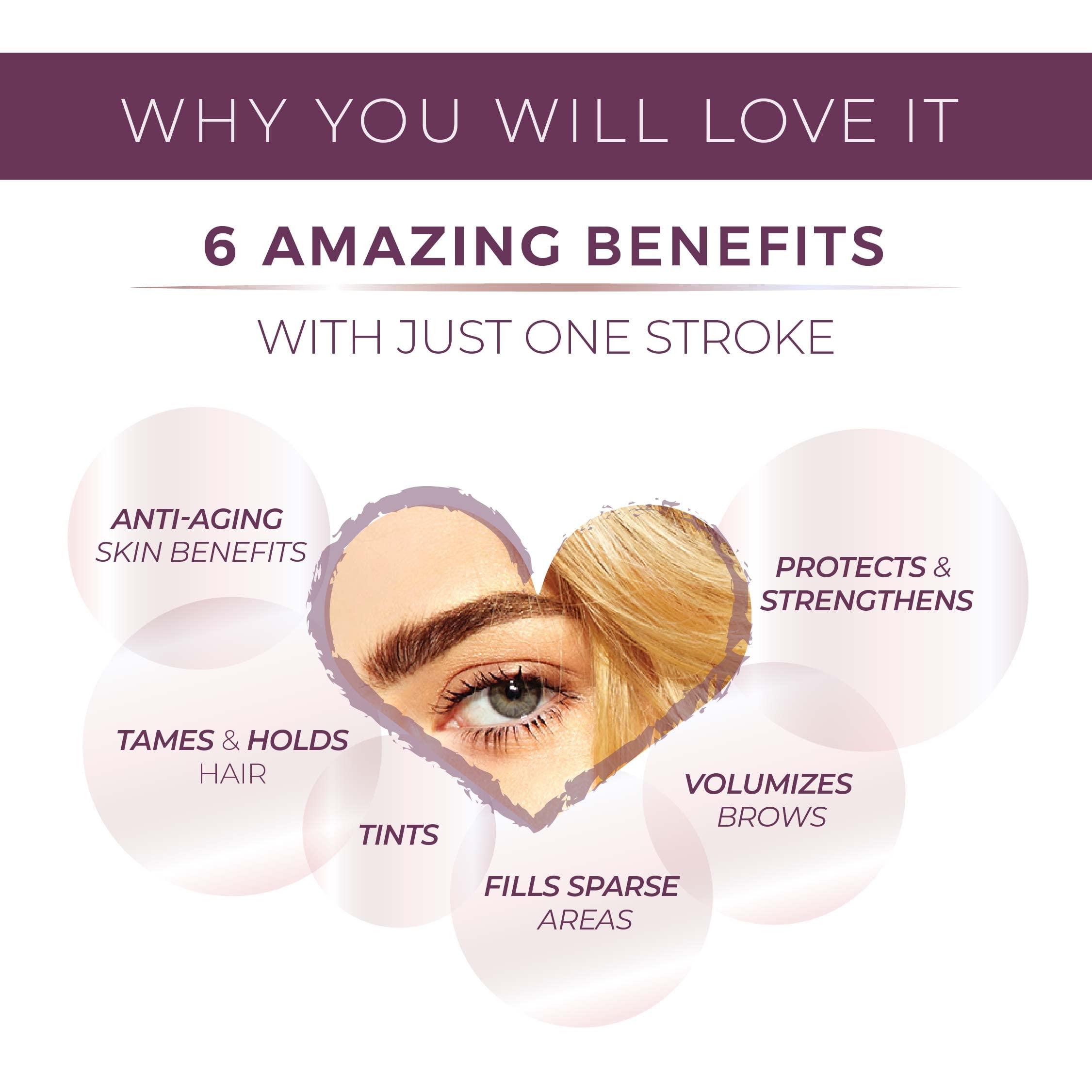 blinc Blinc Eyebrow Mousse, Extreme Hold Tinted Eyebrow Gel with Peptides and Vitamins A & E, Natural Finish, Long-Wearing, Waterproof, Vegan, Gluten-Free & Cruelty-Free, 4.7mL/ 0.16 Fl. Oz, Auburn