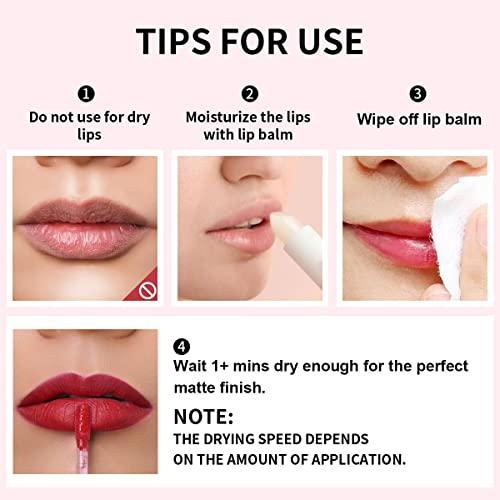 Oulac Oulac Matte Liquid Orange Lipstick for Women, Long Lasting Lipstick Waterproof Lip Stain, No Transfer, Creamy High Pigmented Formula with Rose Oil, Vegan & Cruelty-Free,Orange Red M07