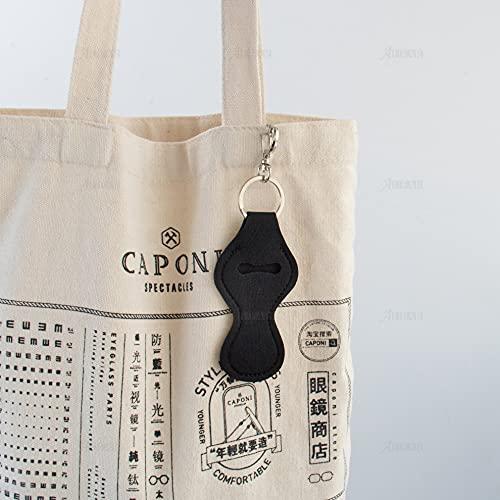 AUEAR AUEAR, Lip Balm Holder Key Ring Lanyard Lipstick ChapStick Key Chain Holders for Group of Coworkers (10 Pack, Black)