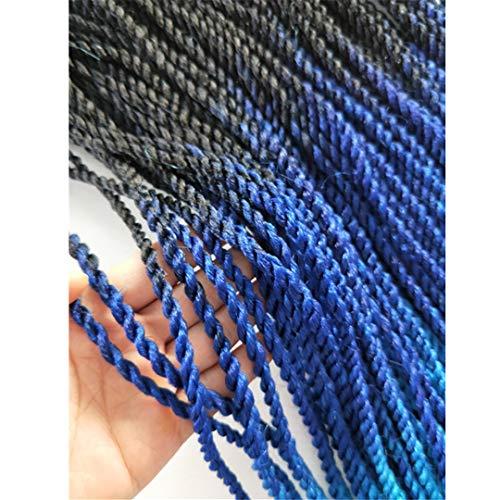BBIDSW 1PC Dip Dye Blue Red Green Micro Senegalese Twist Braiding Hair Extensions Synthetic Crochet Pre-Loop Hair T1B/Green 18inches