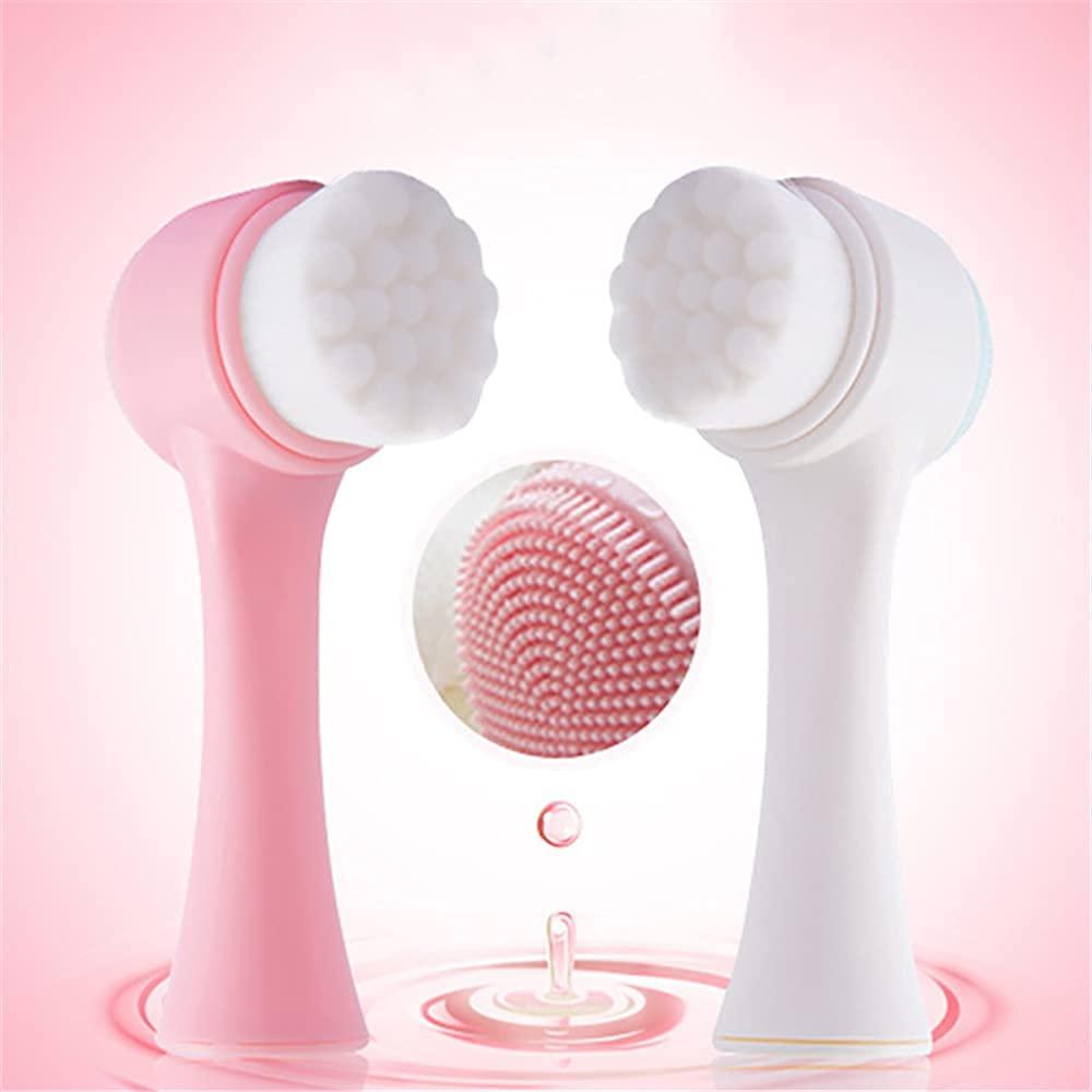 NUOYA 3D Face Cleaning Massage Facial Cleansing Brush,Face wash Product Skin Care Tools Double Side Silicone Face Cleansing Brush Portable face Brush Facial Care Cleaning Massage Brush face