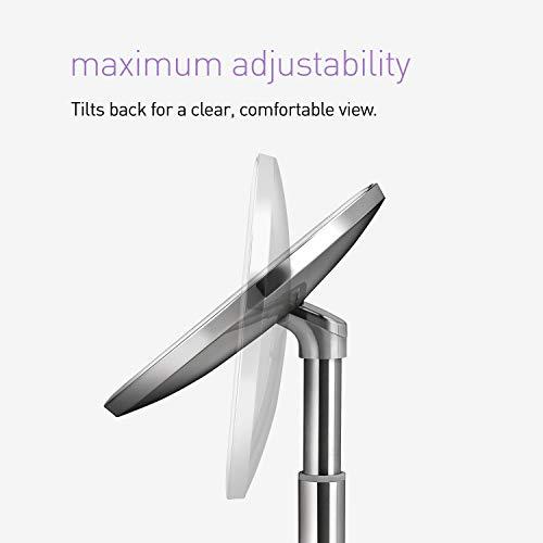 simplehuman simplehuman,Tabletop Mount 8" Round Sensor Makeup Mirror with Touch-Control Dual Light Settings, 5x Magnification, Rechargeable and Cordless, Pink Stainless Steel