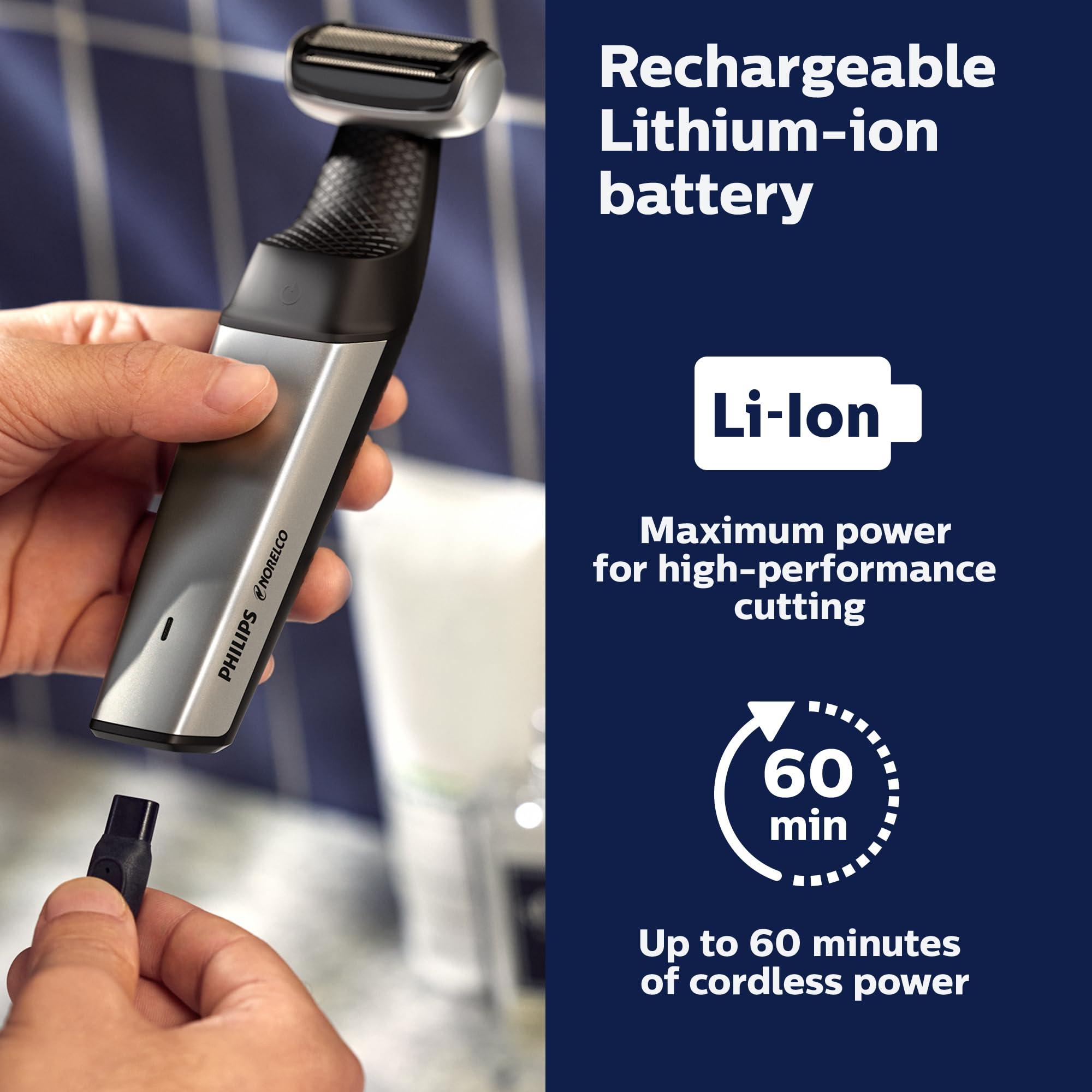 Philips Norelco Philips Norelco Bodygroom Series 5000 Showerproof Body & Manscaping Trimmer for Men with Back Attachment, BG5025/40 + Philips Norelco Genuine Bodygroom Replacement Trimmer/Shaver Foil, BG2000/40