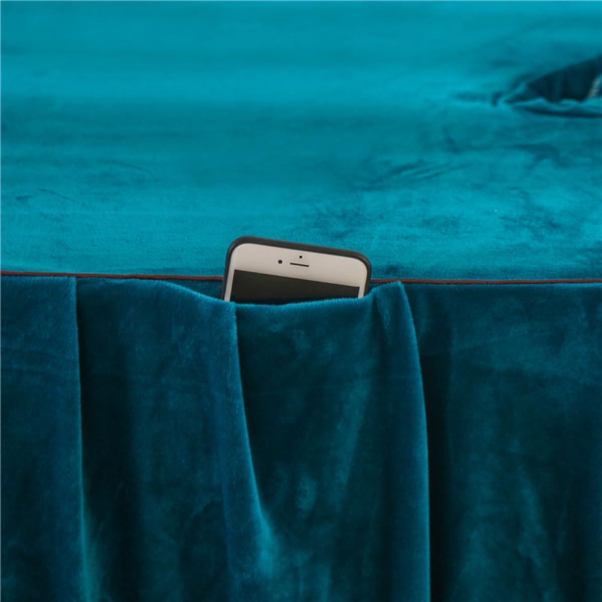 GSGC GSGC Massage Table Sheet Sets Spa Beauty Bed Cover Bedspread European-Style Simple Velvet Beauty Bedskirt 4pcs Light Luxury Beauty Massage Bed Linens Thickening SPA Massage Fumigation Bedding Set