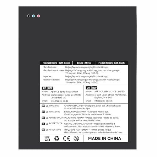 Ithyes Ithyes Silicone Body Scrubber Exfoliating Body Brush for Men Women Lathers Well Easy to Clean More Hygienic Than Loofah Shower Scrubber Face Scrubber for Sensitive Skin 1 Pack (Black)