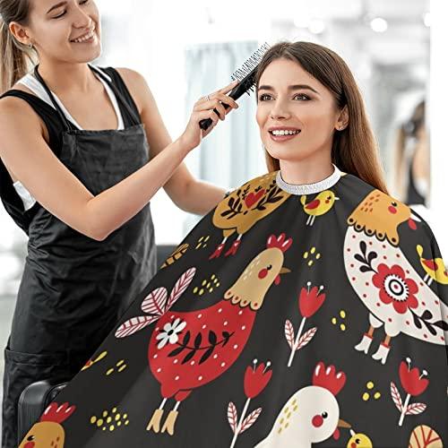 HWRQIWL Cute Chicken Large Barber Apron Hair Cutting Cape Anti-Static Professional Hairdressing Salon Apron Unisex