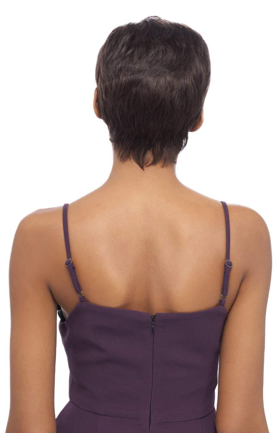 VANESSA Vanessa Vixen Collection Premium Human Hair Luxurious Wig Short Length Straight Style with Bang Full Cap Soft Touch & Renowned - HH PIXIE (SP430)