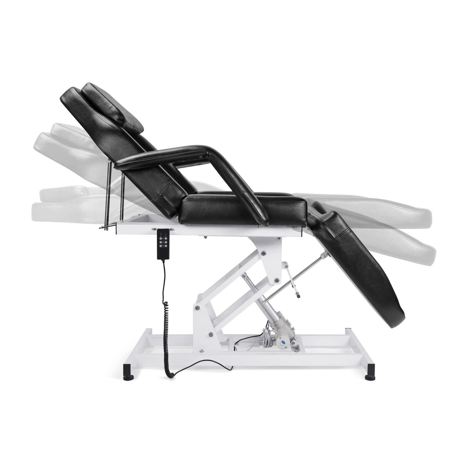 Beautymega Beautymega Black Electric Beauty Bed Spa Styling Salon Beauty Chairs Massage Hydraulic Pump Cutting Chairs Reclining All Purpose Tattoo Equipment