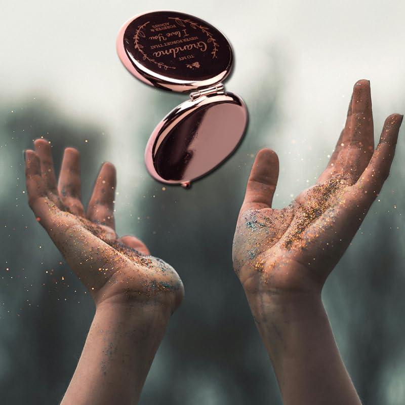 Yreamont Yreamont Compact Makeup Mirror Gifts for Grandma,Grandmas Nannie Nanny Birthday for Grandma Meme Nana, Best Grandma Grandmas Ever Gifts for Christmas from Teens Granddaughter Grandson