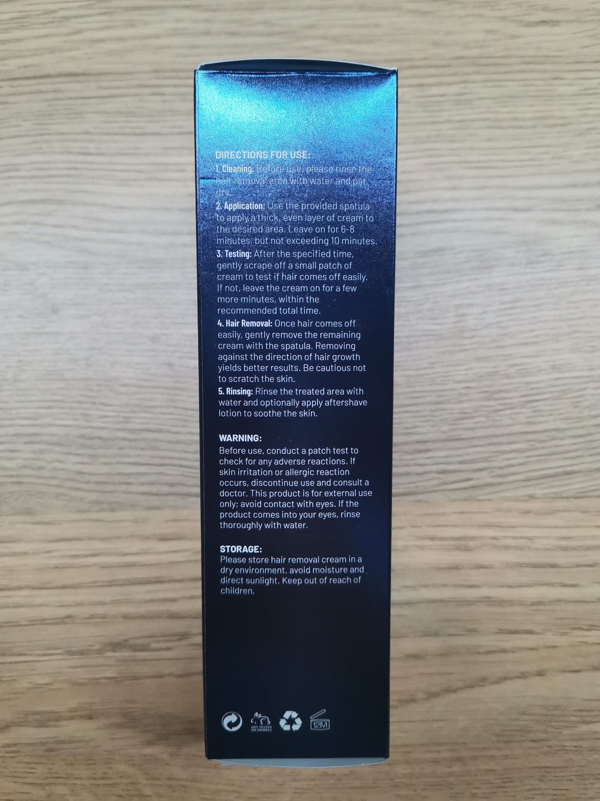 Bealions Gentle Hair Removal Cream for Men: No Irritation to Skin - Intimate/Private Areas Effective Hair Removal - Body Depilatory Cream to Remove Unwanted Hair 80ml