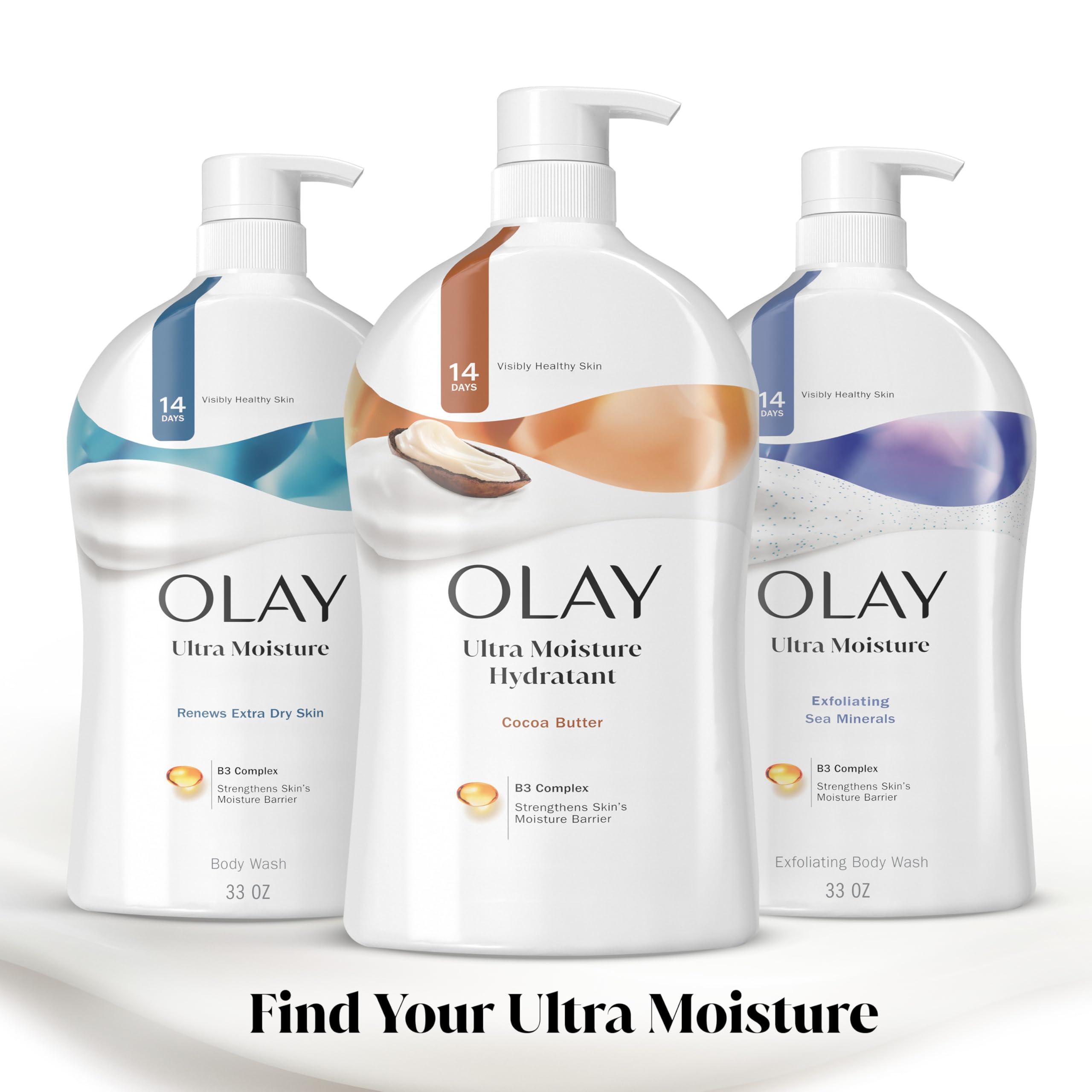 Olay Olay Ultra Moisture Body Wash for Women, 24hr Moisturizing, Deeply Nourishes, Vitamin B3 Complex, Cocoa Butter Scent, 33 fl oz