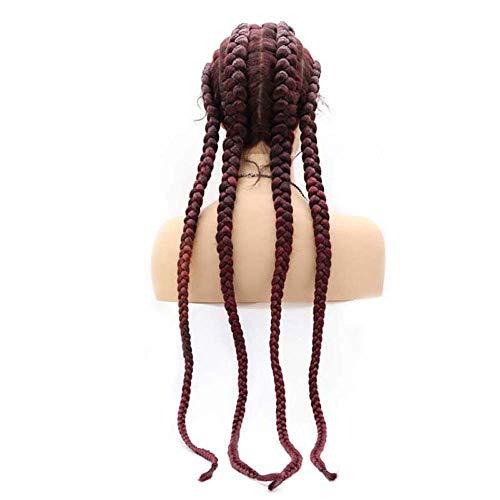 melody wig Melody Wig 99J# Wine Red 4x Twist Braids Wigs With Baby Hair Synthetic Lace Front braiding Wigs For Women Hand Twisted Wig Hand Made Braid Wig …