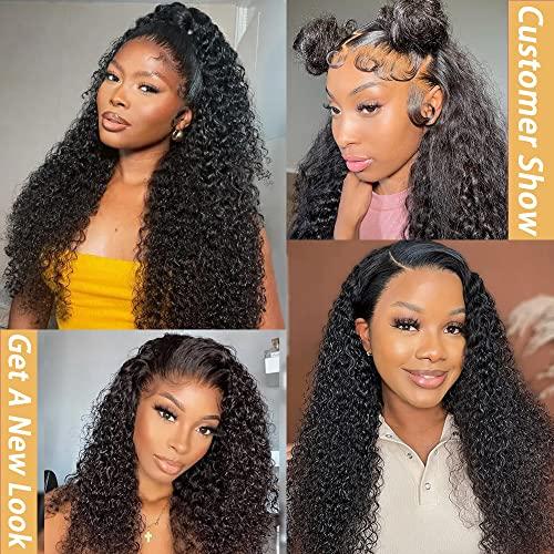 Edwad 28 Inch Curly Lace Front Wig Human Hair Wet And Wavy Curly Wigs Deep Wave Curly Lace Front Wigs Human Hair Curly Frontal Wigs Human Hair 13x4 Jerry Curly Human Hair Wig Deep Curly Lace Front Wigs Huma
