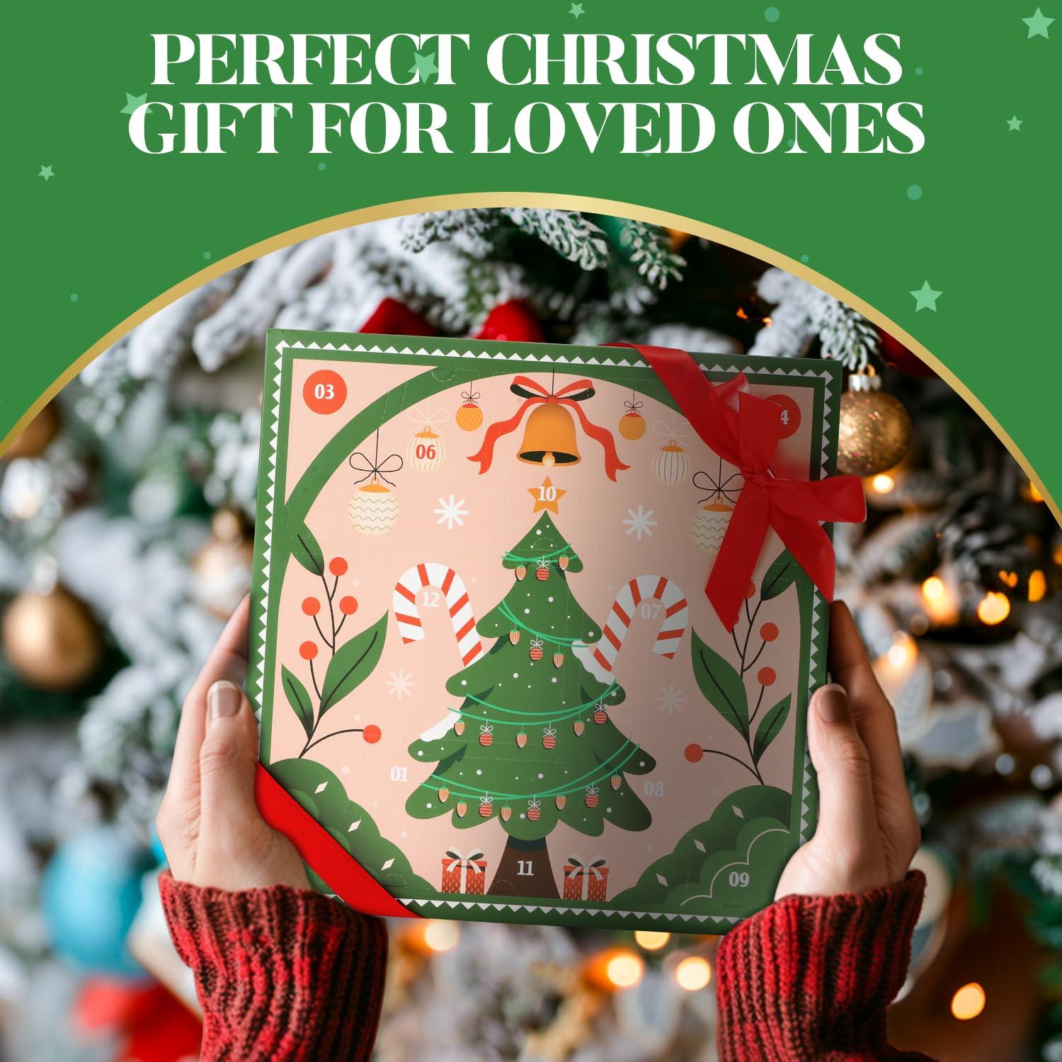 BODY & EARTH Advent Calendar 2024 12 Days of Christmas Advent Calendar for Women, BODY & EARTH Holiday Gift Baskets with Snowman Bath Bomb, Hand Cream, Body Lotion, New Year Bath Set for Women