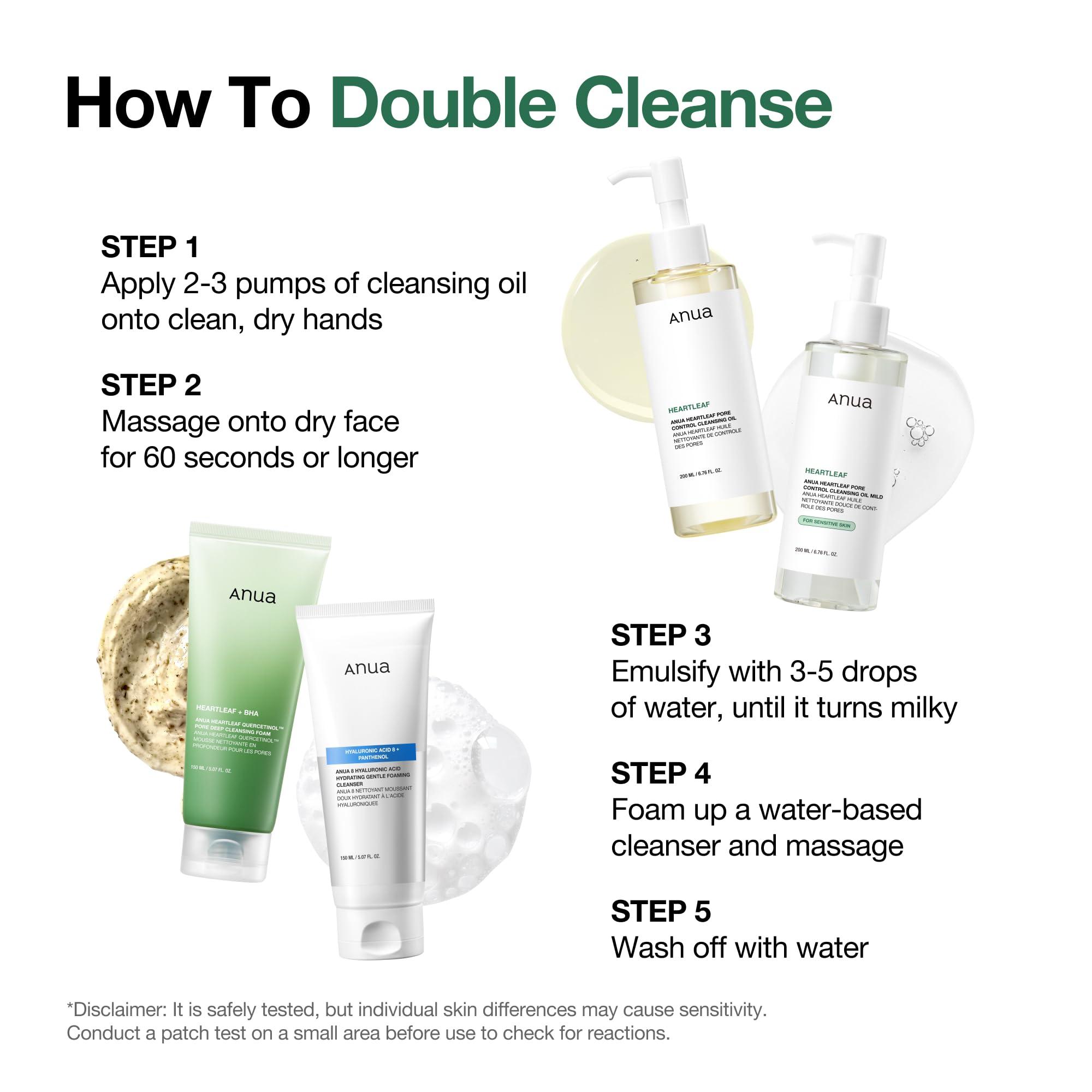 ANUA ANUA Heartleaf Pore Control Cleansing Oil, Oil Cleanser for Face, Makeup Blackhead Remover, Korean Skin Care 6.76 fl oz(200ml) (original)