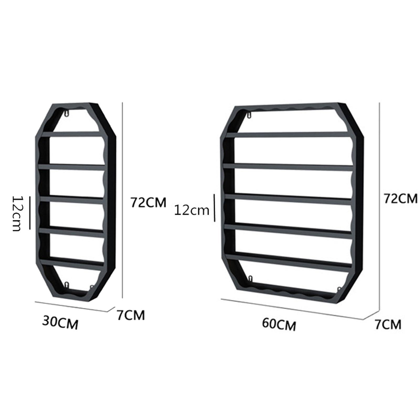 Yesbon Yesbon Wall-Mounted Metal Nail Polish Display Rack, Nail Art Shelf Display Stand, Essential Oil Perfume Combination Shelf, Display Storage Shelves for Salon Shop, Living Room,Black,3 Piece