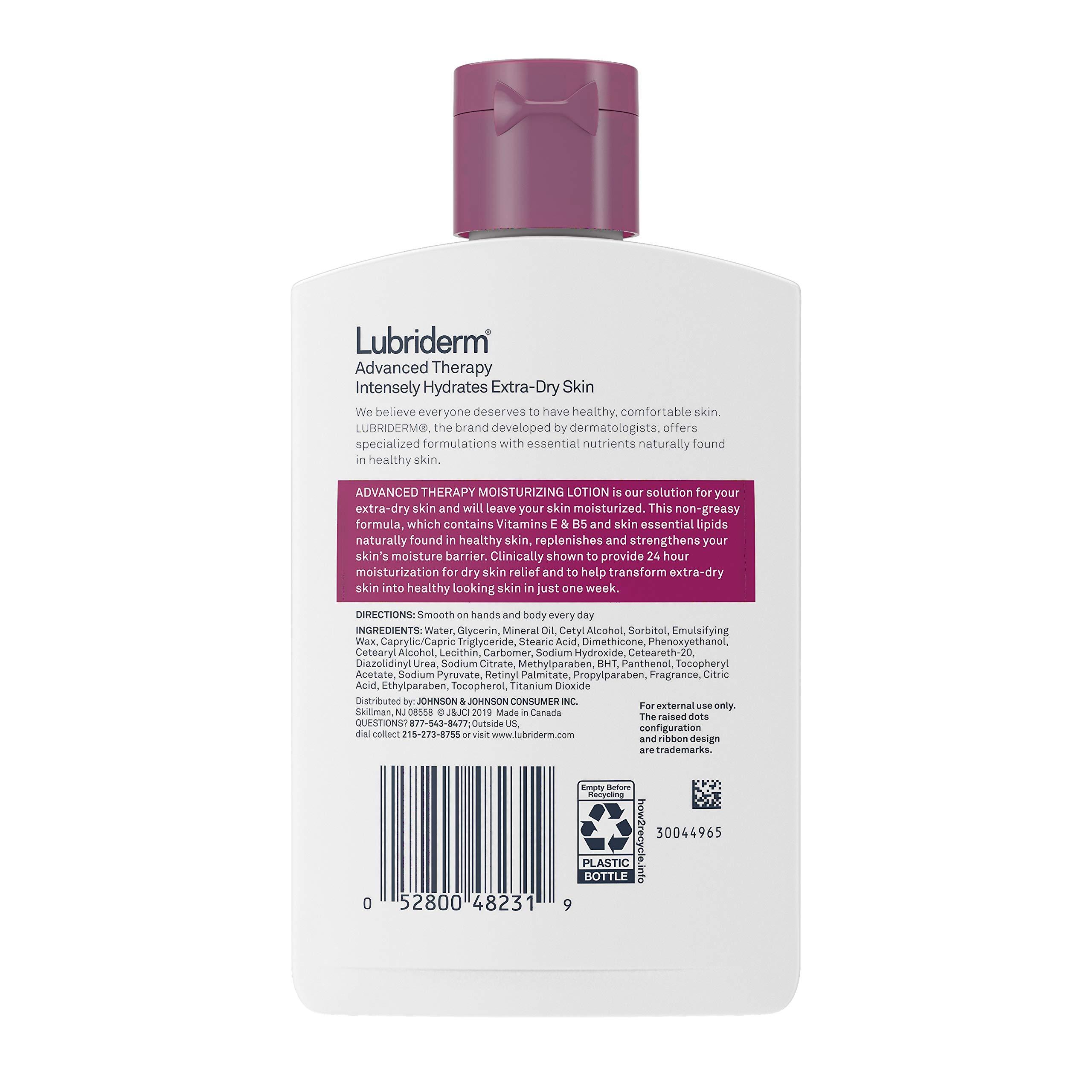 Lubriderm Lubriderm Advanced Therapy Moisturizing Lotion with Vitamins E and B5, Deep Hydration for Extra Dry Skin, Non-Greasy Formula, 6 fl. oz ( Pack of 10)
