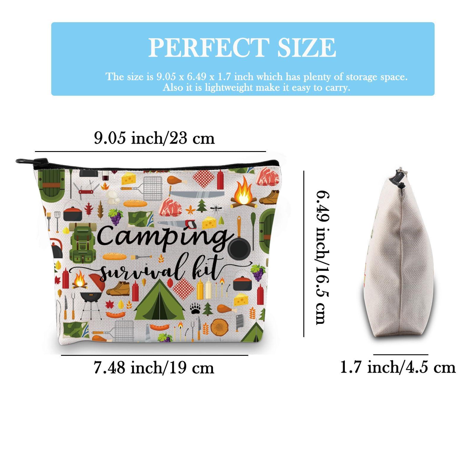GJTIM Camping Survival Kit Camp Gift RV Gift Camper Accessories Travel Bag Happy Camper Gift (Survival Camping Bag)