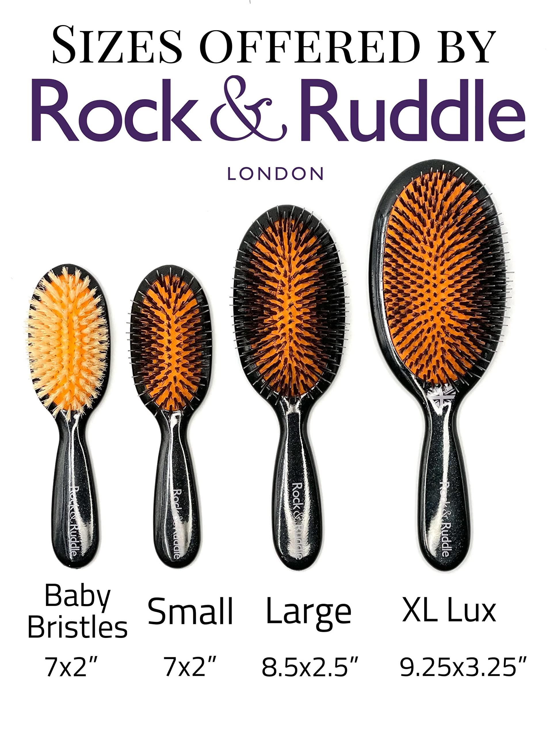 Rock & Ruddle Rock & Ruddle Natural Mixed Boar Bristle Hair Brush for Women and Kids (Small 6.9") - Perfect for Wet or Dry Hair, Detangling Smoothing Blowdrying - Designed & Made in UK - Ladybirds